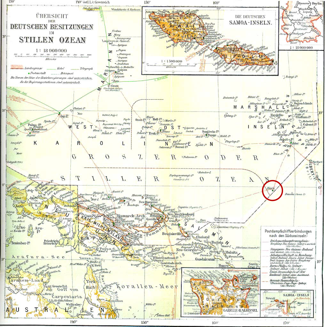 Possessions germaniques de l'Océan Pacifique à la veille de la Première Guerre mondiale